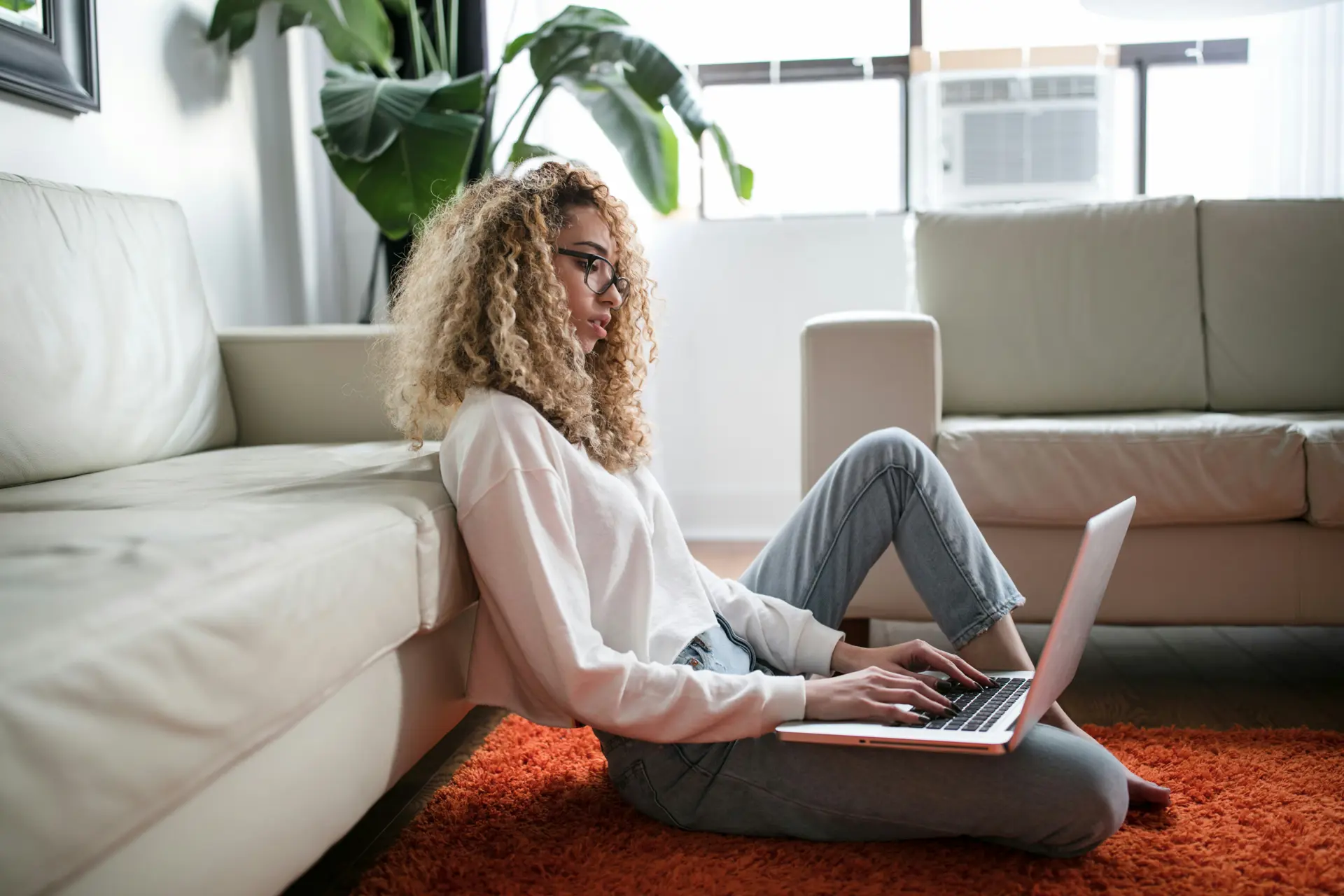 Woman On Laptop In Home
