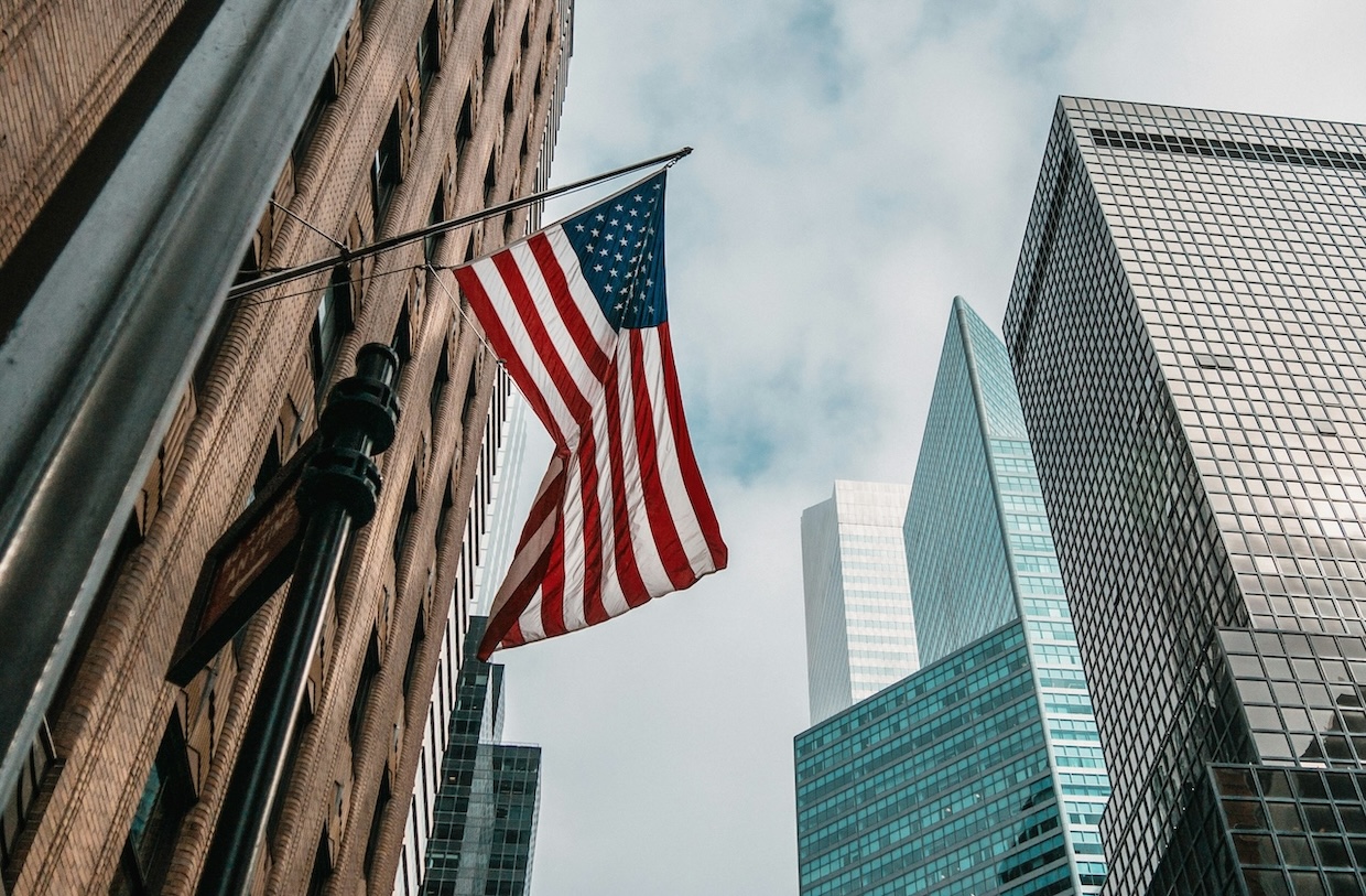 Flag With Buildings